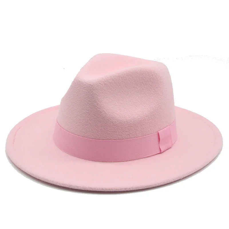Klassischer Beiger Fedora-Hut – Breitkrempiger Hut mit Band