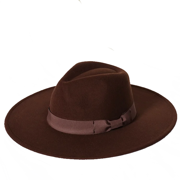 Klassischer Filz-Fedora – Breitkrempiger Jazzhut für Damen & Herren