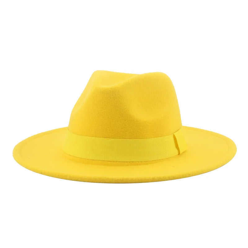 Klassischer Beiger Fedora-Hut – Breitkrempiger Hut mit Band