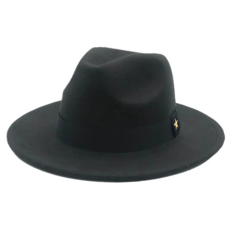 Klassischer Beiger Fedora-Hut – Breitkrempiger Hut mit Band