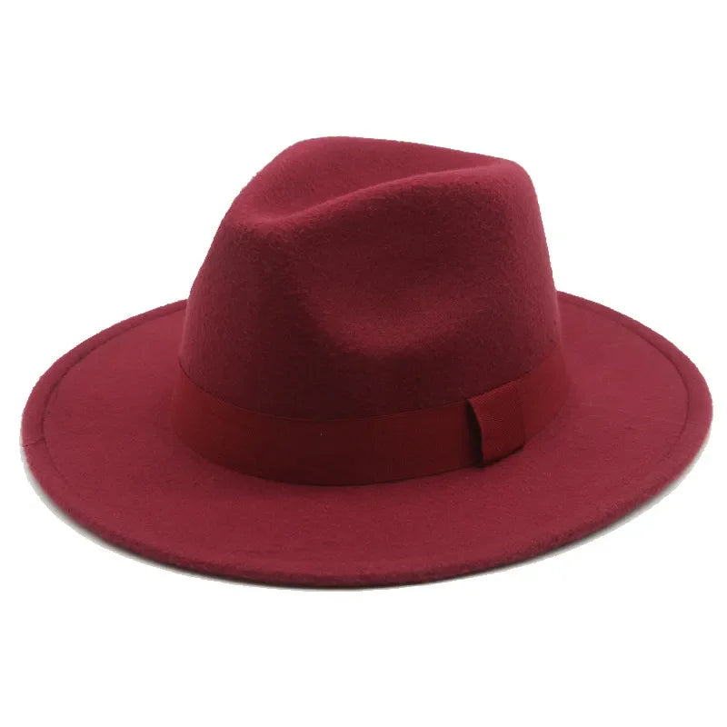 Klassischer Beiger Fedora-Hut – Breitkrempiger Hut mit Band
