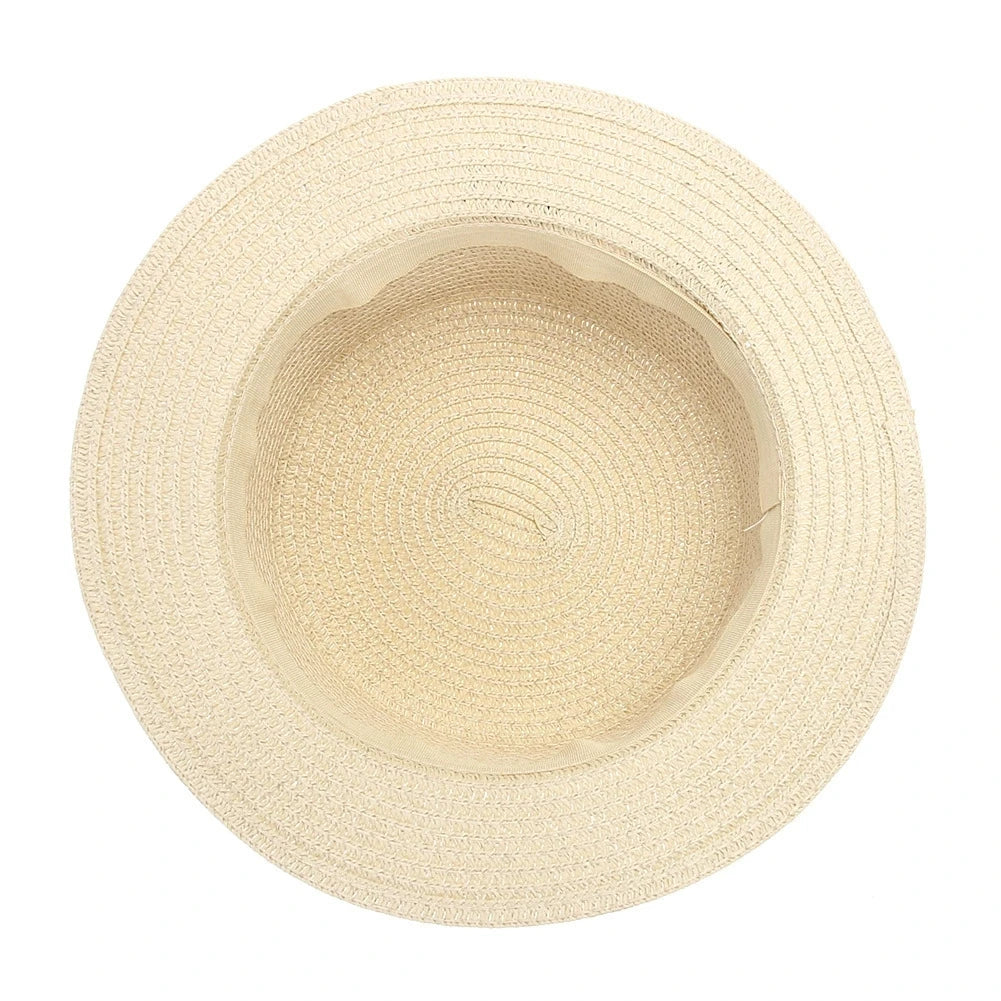Strohhut mit Schleife – Britischer Sommer-Sonnenhut für Damen