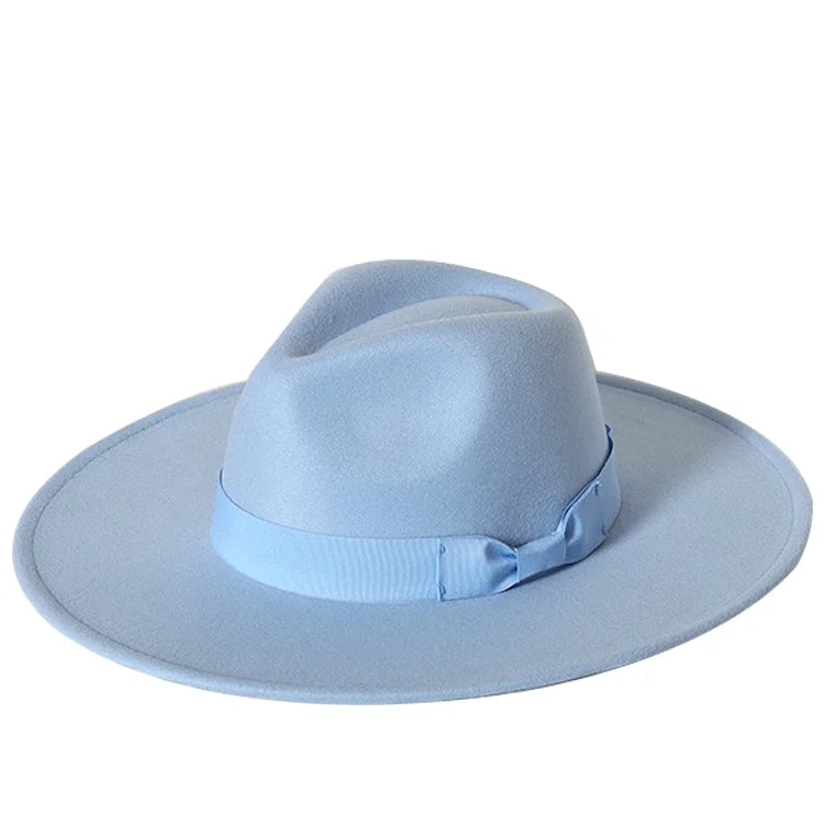 Klassischer Filz-Fedora – Breitkrempiger Jazzhut für Damen & Herren