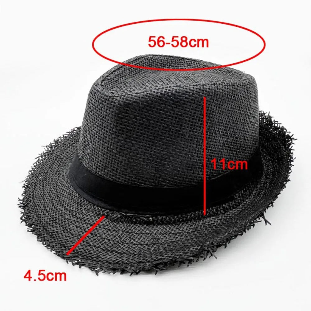 Breitkrempiger Stroh-Cowboyhut – Unisex Sommer-Sonnenhut