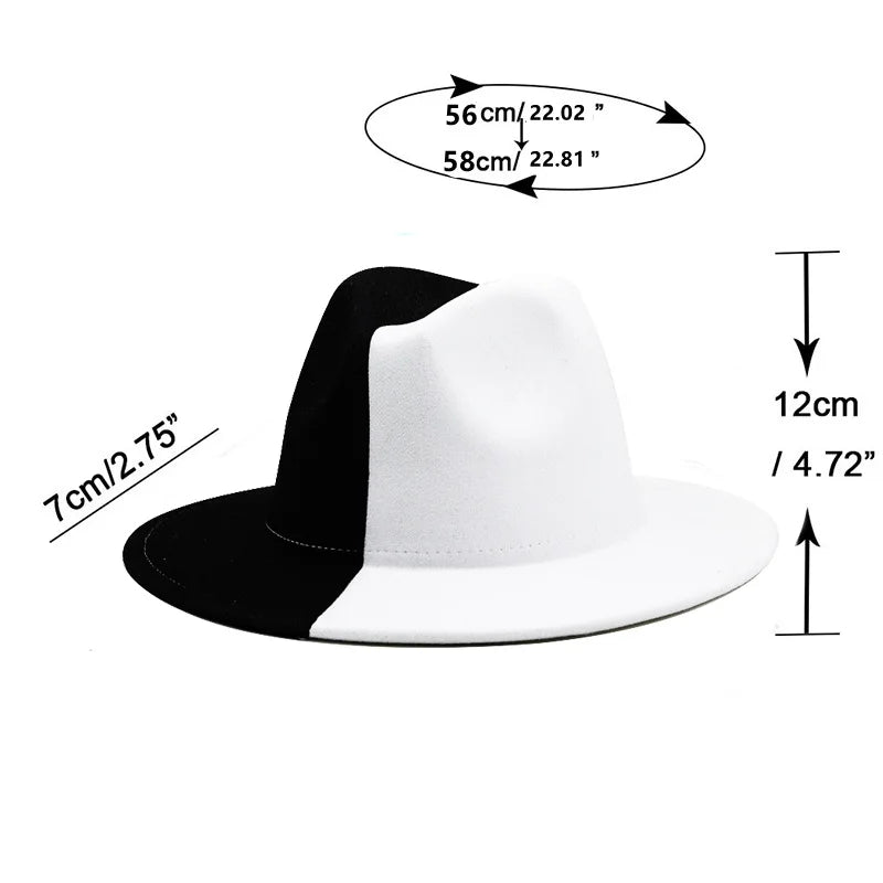 Patchwork Fedora-Hut – Eleganter Breitkrempiger Hut für Damen & Herren