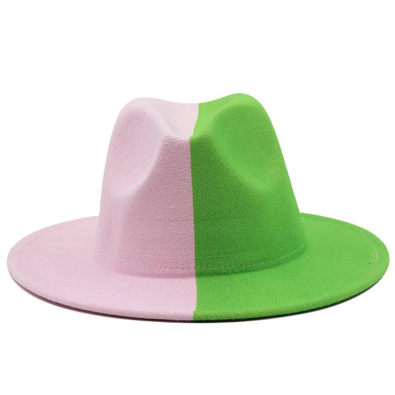 Patchwork Fedora-Hut – Eleganter Breitkrempiger Hut für Damen & Herren