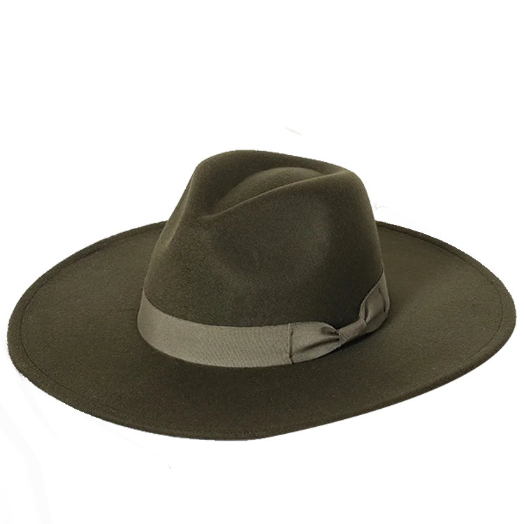 Klassischer Filz-Fedora – Breitkrempiger Jazzhut für Damen & Herren