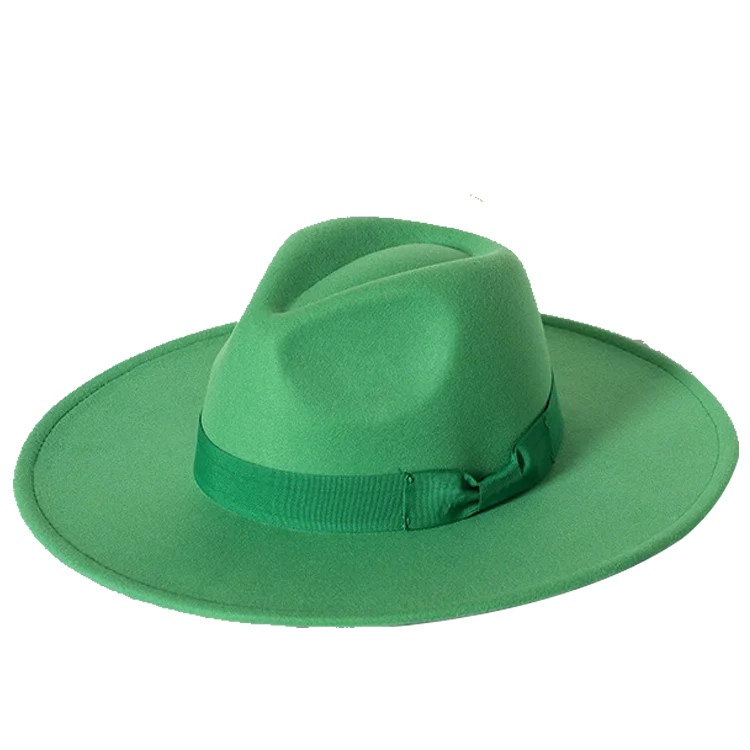 Klassischer Filz-Fedora – Breitkrempiger Jazzhut für Damen & Herren
