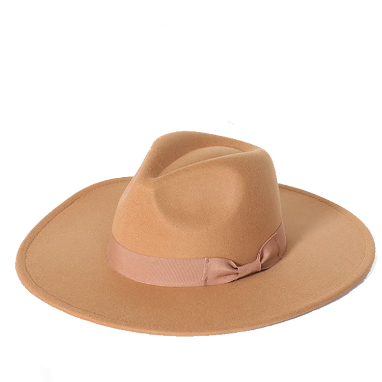 Klassischer Filz-Fedora – Breitkrempiger Jazzhut für Damen & Herren