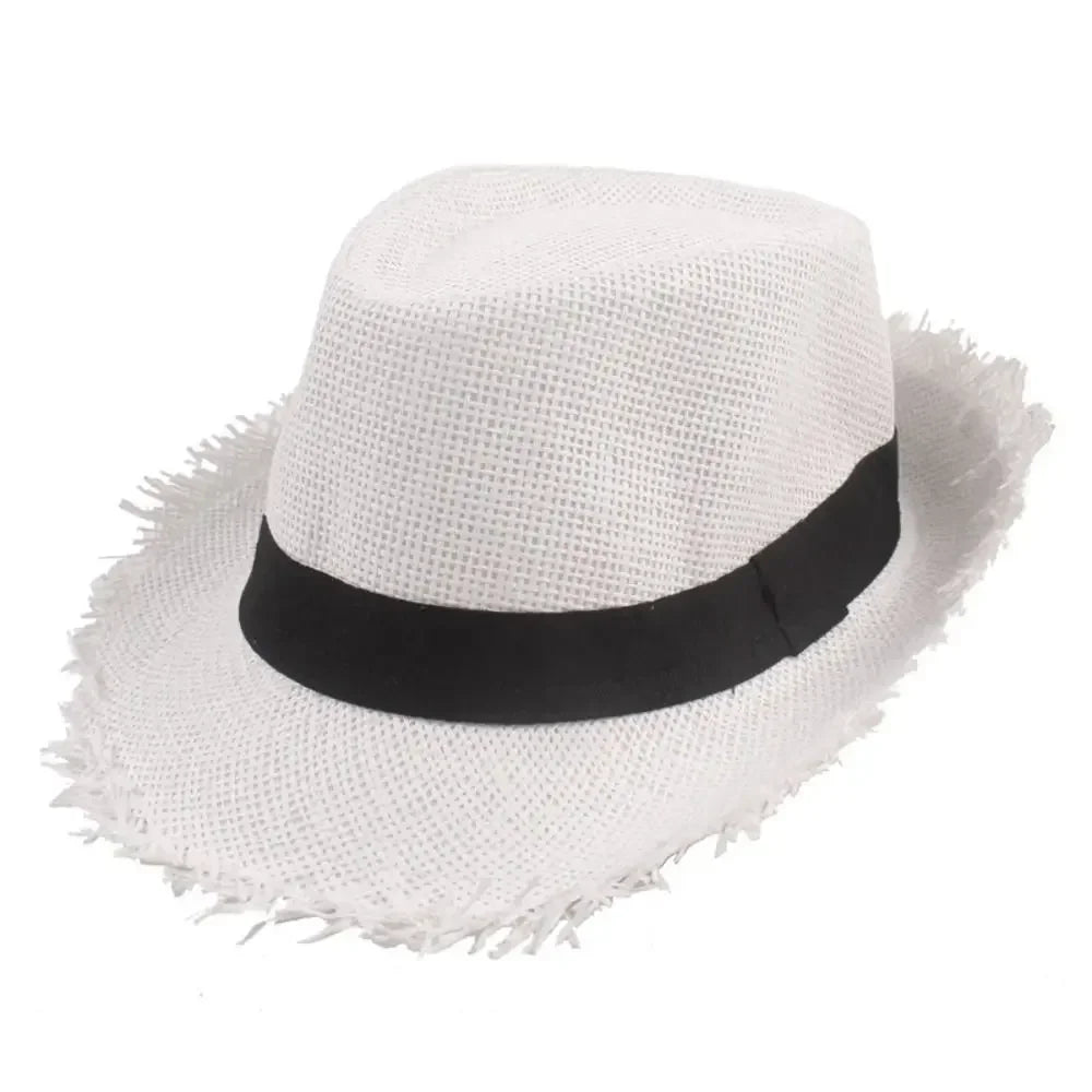 Breitkrempiger Stroh-Cowboyhut – Unisex Sommer-Sonnenhut