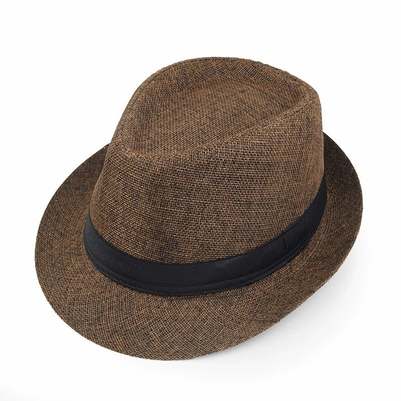 Sommer Leinen-Fedora – Unisex Strand- und Sonnenhut