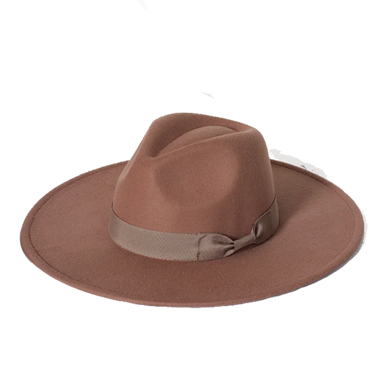 Klassischer Filz-Fedora – Breitkrempiger Jazzhut für Damen & Herren