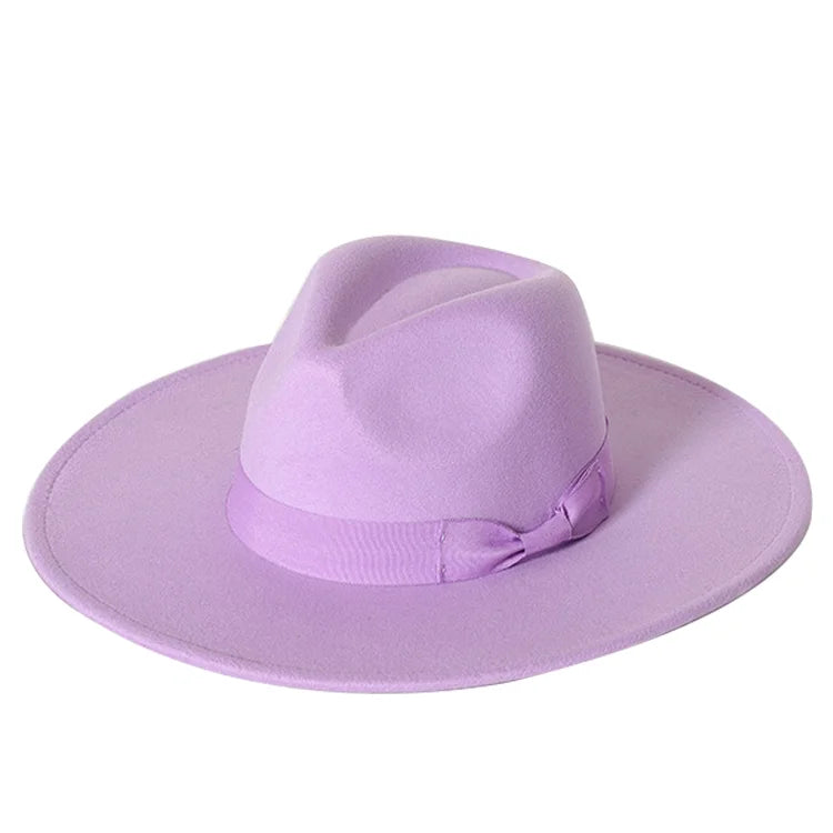Klassischer Filz-Fedora – Breitkrempiger Jazzhut für Damen & Herren