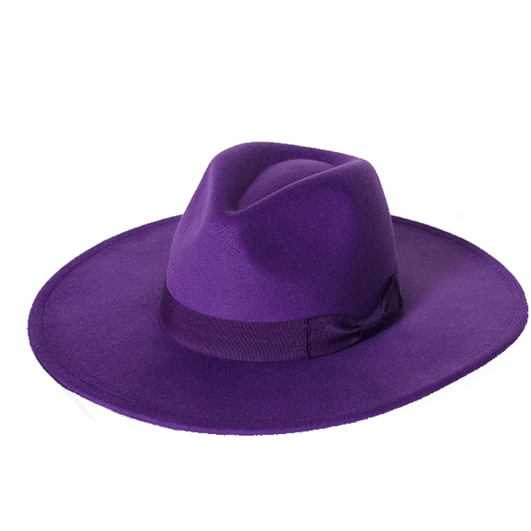 Klassischer Filz-Fedora – Breitkrempiger Jazzhut für Damen & Herren