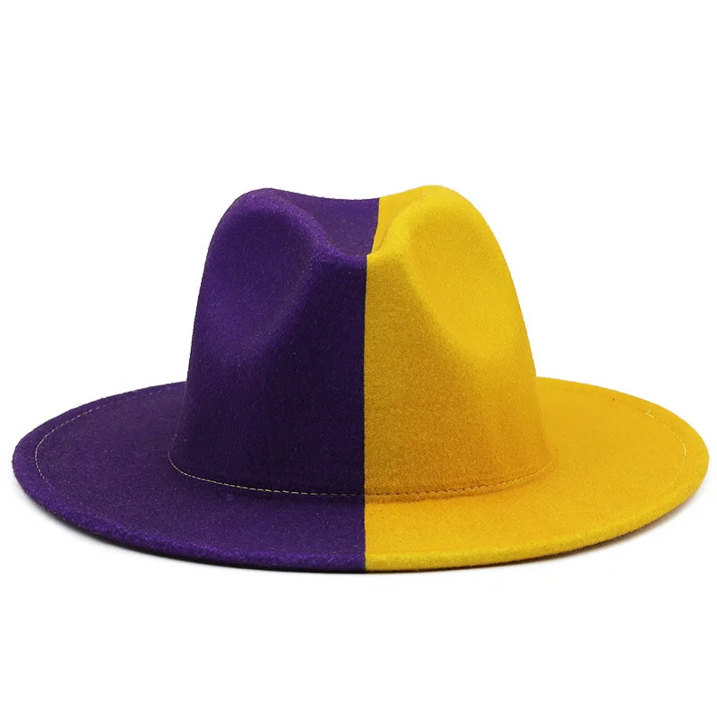 Patchwork Fedora-Hut – Eleganter Breitkrempiger Hut für Damen & Herren