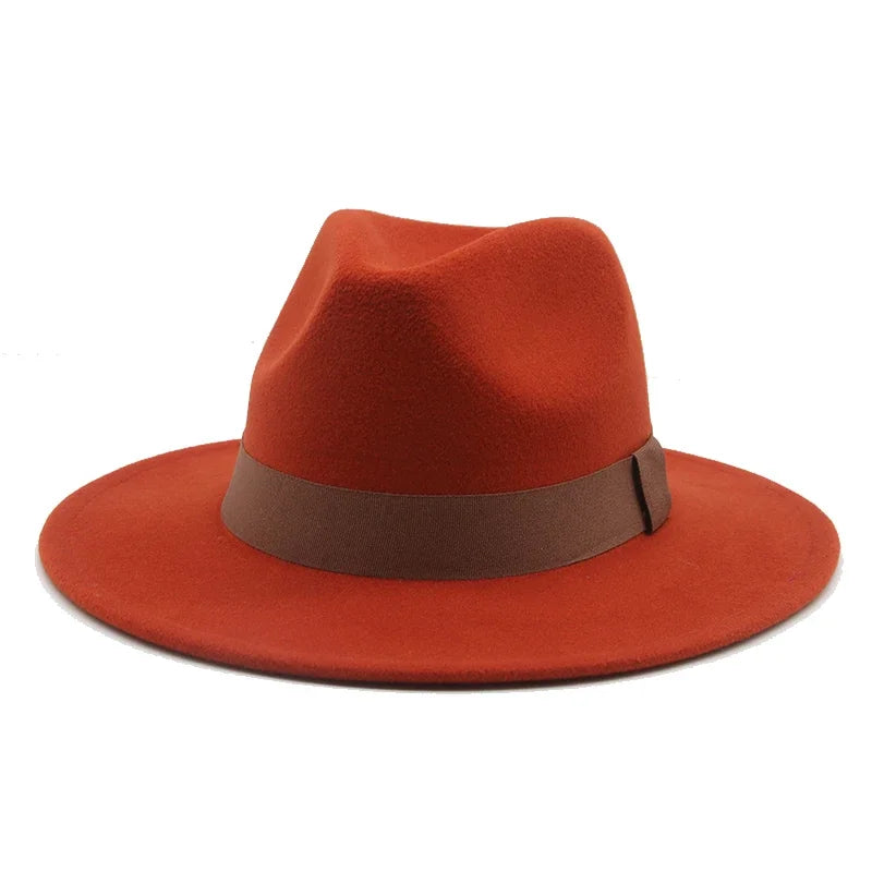 Klassischer Beiger Fedora-Hut – Breitkrempiger Hut mit Band