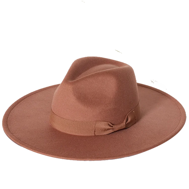 Klassischer Filz-Fedora – Breitkrempiger Jazzhut für Damen & Herren