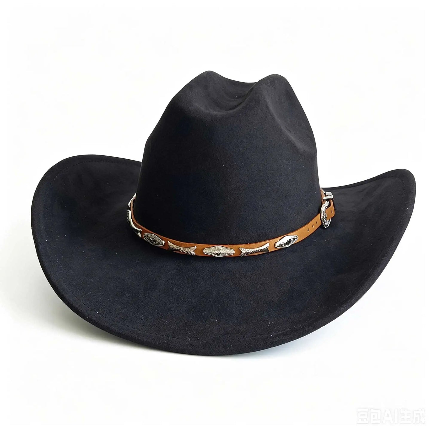 PU Wildleder-Cowboyhut – Breitkrempiger Westernhut für Damen & Herren