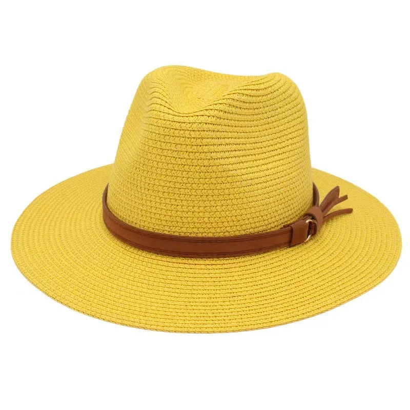 Panama-Strohhut mit Gelbem Band – Atmungsaktiver Sommer-Strandhut