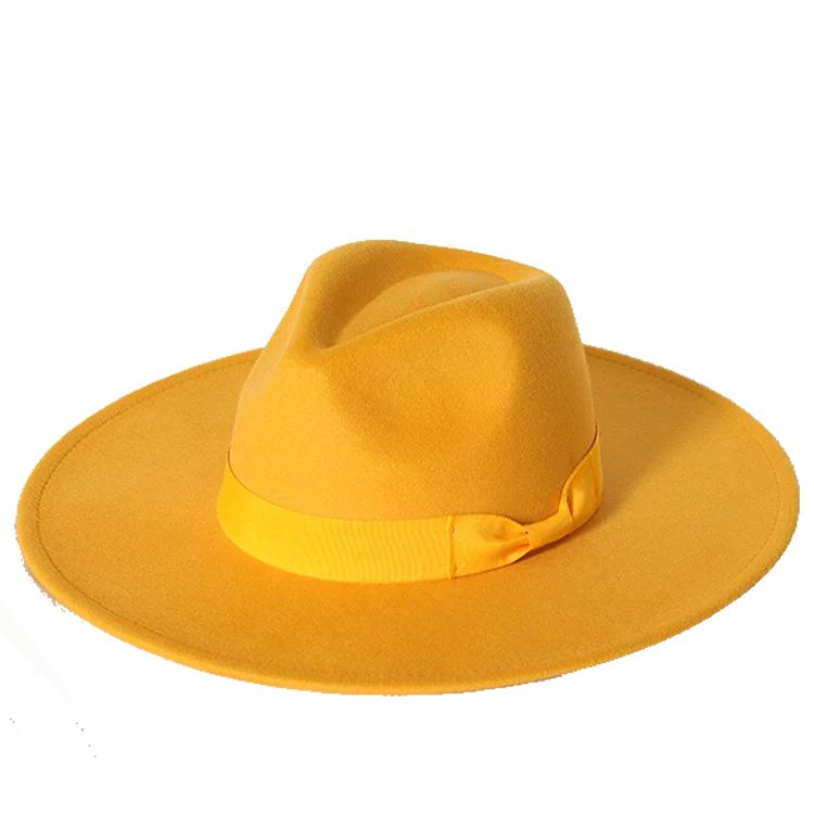 Klassischer Filz-Fedora – Breitkrempiger Jazzhut für Damen & Herren