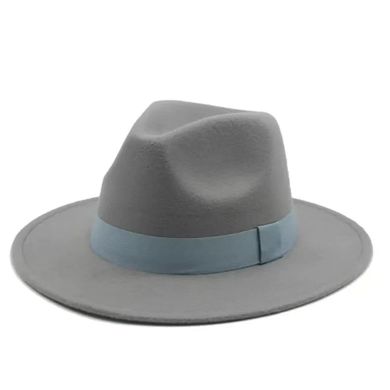 Klassischer Beiger Fedora-Hut – Breitkrempiger Hut mit Band