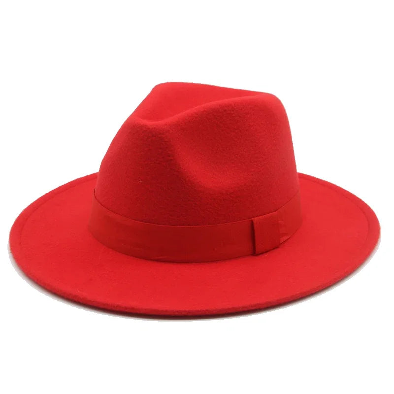 Klassischer Beiger Fedora-Hut – Breitkrempiger Hut mit Band