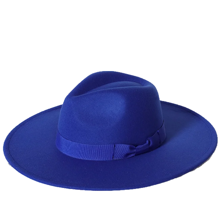 Klassischer Filz-Fedora – Breitkrempiger Jazzhut für Damen & Herren