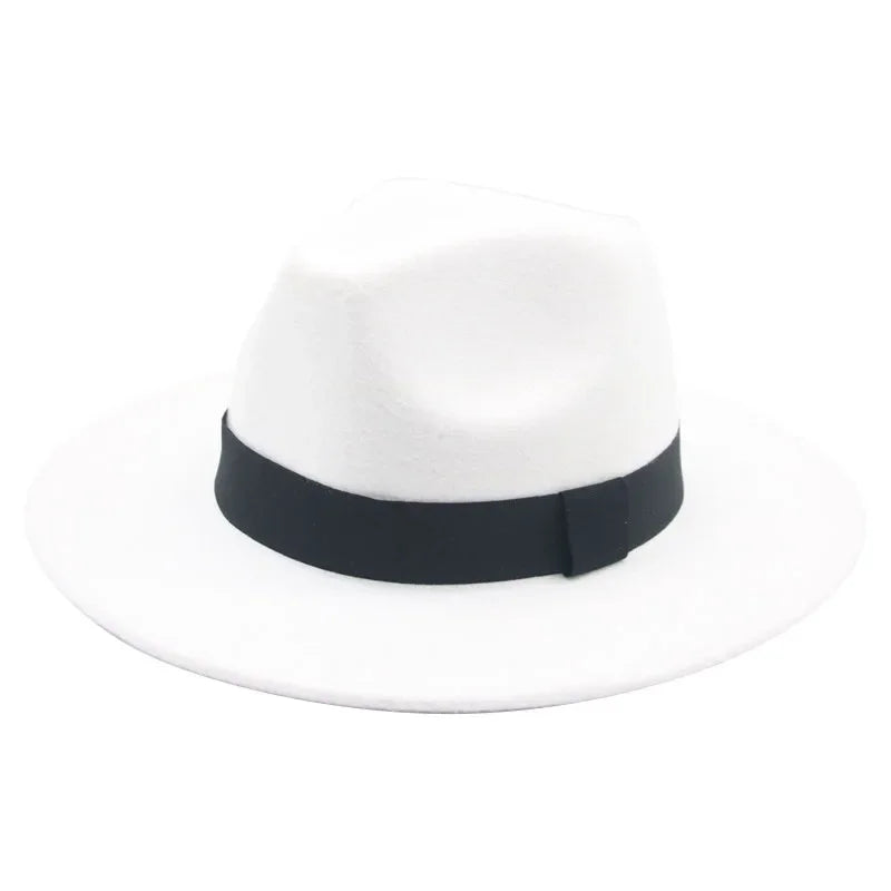 Klassischer Beiger Fedora-Hut – Breitkrempiger Hut mit Band