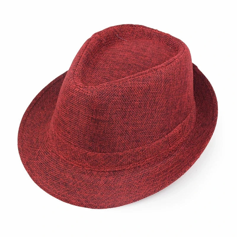 Sommer Leinen-Fedora – Unisex Strand- und Sonnenhut