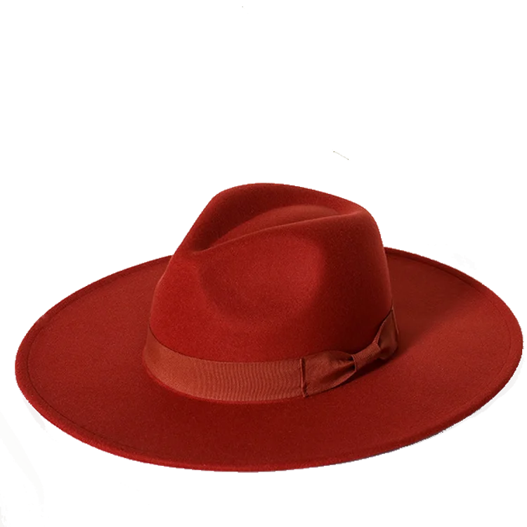 Klassischer Filz-Fedora – Breitkrempiger Jazzhut für Damen & Herren