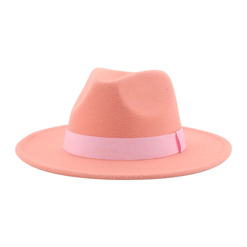 Klassischer Beiger Fedora-Hut – Breitkrempiger Hut mit Band