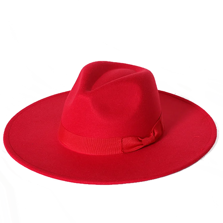 Klassischer Filz-Fedora – Breitkrempiger Jazzhut für Damen & Herren