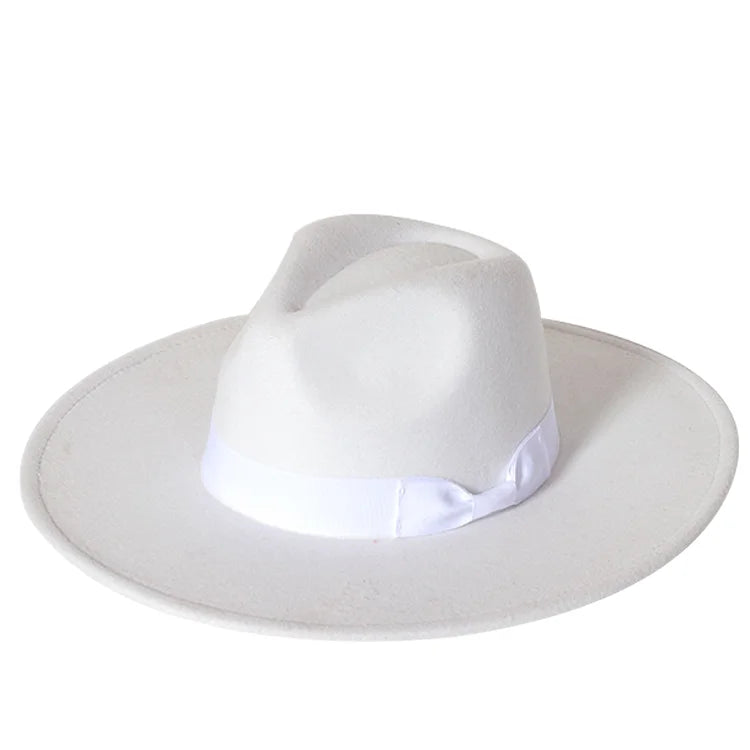 Klassischer Filz-Fedora – Breitkrempiger Jazzhut für Damen & Herren
