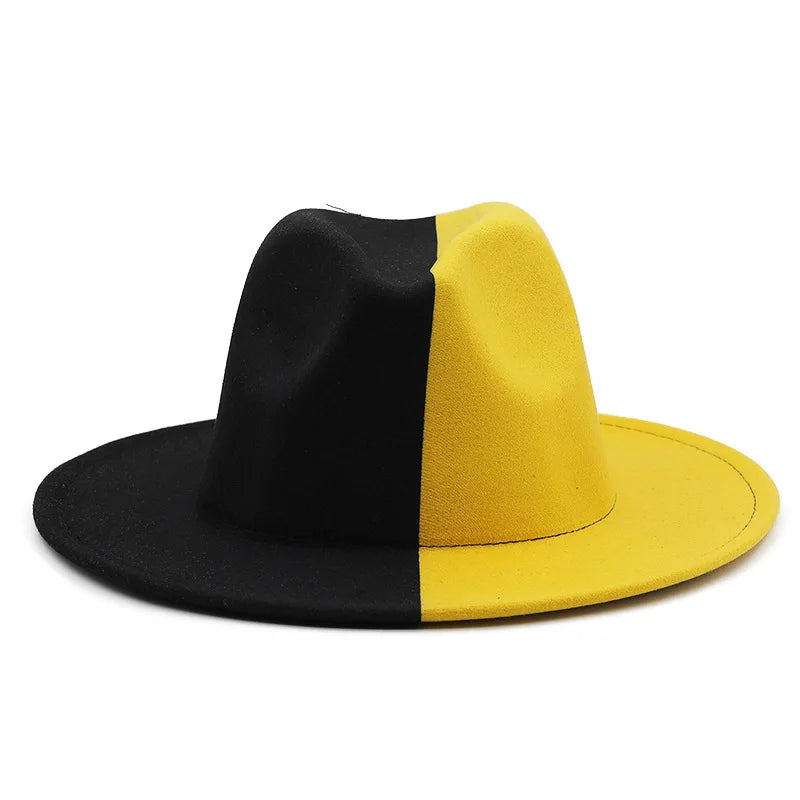 Patchwork Fedora-Hut – Eleganter Breitkrempiger Hut für Damen & Herren