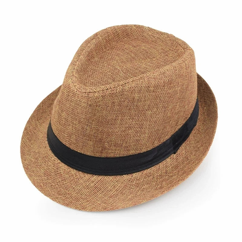 Sommer Leinen-Fedora – Unisex Strand- und Sonnenhut