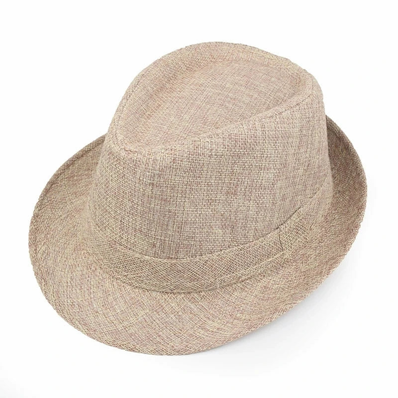 Sommer Leinen-Fedora – Unisex Strand- und Sonnenhut