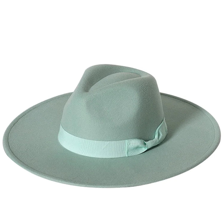 Klassischer Filz-Fedora – Breitkrempiger Jazzhut für Damen & Herren